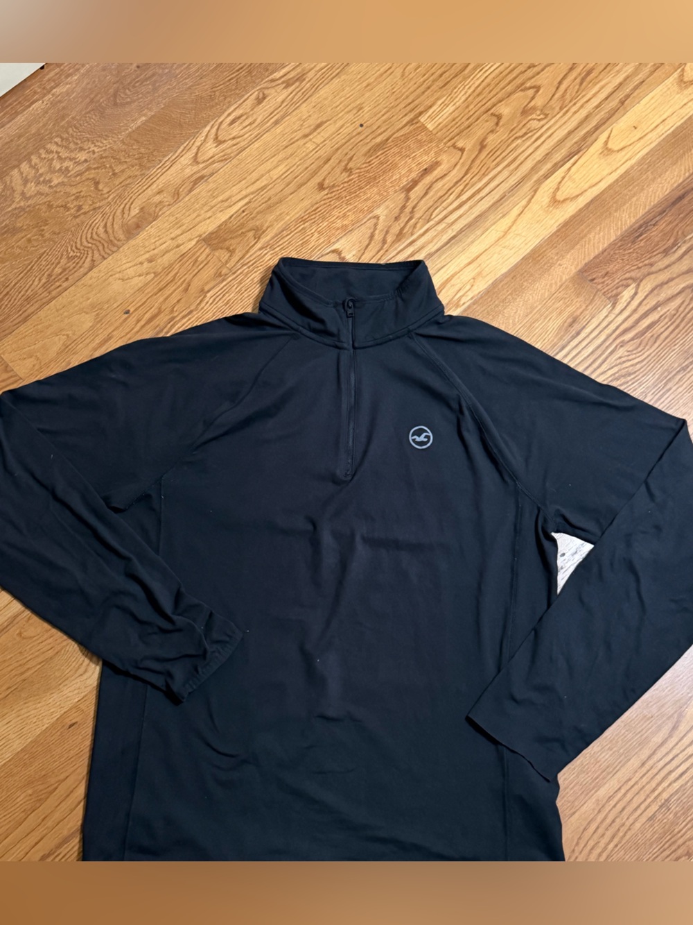 Hollister California Black Half Zip Pullover Jacket Size Large L